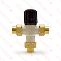 Honeywell 3/4” Union Sweat Mixing Valve (Heating Only), 70F-180F