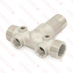 1-1/4" MPT x 4-1/2" Solid 304 Stainless Steel Short Well Tank Tee