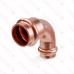 3/4" x 1/2" Press Copper Reducing 90° Elbow, Imported