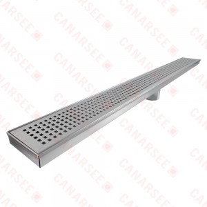 36" long, StreamLine Stainless Steel Linear Shower Pan Drain w/ Square Holes Strainer, 2" PVC Hub