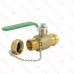 3/4" Press x 3/4" Male Garden Hose Brass Ball Valve w/ Cap & Chain, Lead-Free