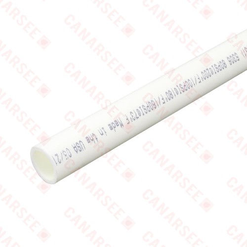 1" x 10ft Straight Length (Stick) PowerPEX Non-Barrier PEX-B Pipe, White (Expandable, F1960 compliant)