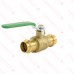 3/4" Press Brass Ball Valve w/ Waste Outlet, Full Port (Lead-Free)