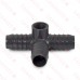 1" Barbed Insert x 1/2" Female NPT Side Outlet PVC Tee, Sch 40, Gray
