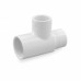 1" x 3/4" x 3/4" Barbed Insert PVC Reducing Tee, Sch 40, Gray