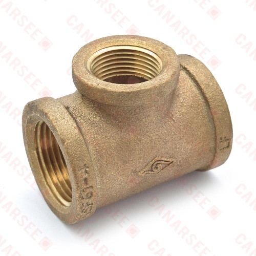 1" FPT Brass Tee, Lead-Free