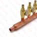 5-port Copper Manifold with 1/2" PEX Valves, 3/4" PEX x Open