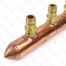 8-branch 1/2" PEX-A (F1960) Copper Manifold, 3/4" Male Sweat x Closed, LF