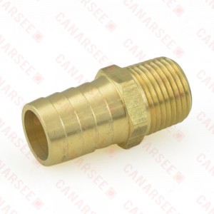3/4” Hose Barb x 1/2” Male Threaded Brass Adapter
