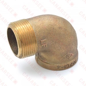 1-1/4" FPT x MPT Brass 90° Street Elbow, Lead-Free