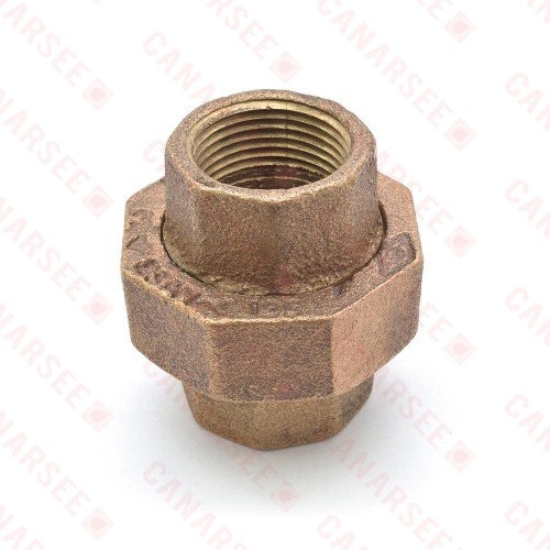 3/4" FPT Brass Union, Lead-Free