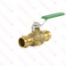 3/4" Press Brass Ball Valve w/ Waste Outlet, Full Port (Lead-Free)