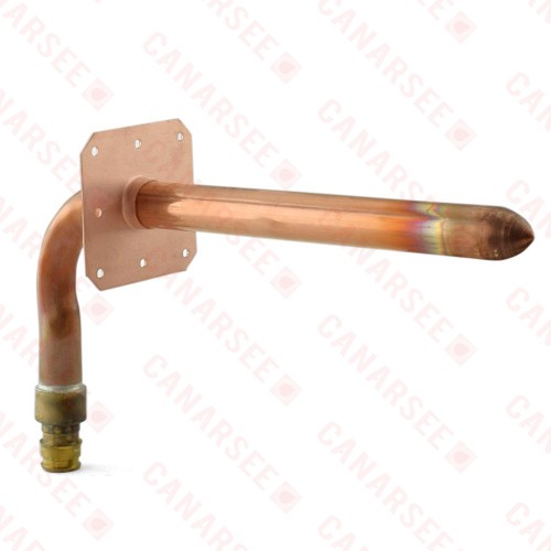 Copper Stub Out Elbow w/ Ear for 1/2" PEX-A Tubing (F1960), 8" x 4"