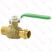 1/2" Press x 1/2" MPT Threaded Brass Ball Valve, Full Port, Lead-Free