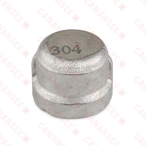 1/4" 304 Stainless Steel Cap, FNPT threaded