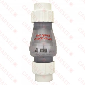 1-1/2" Clear Quiet PVC Check Valve w/ Unions, Compression