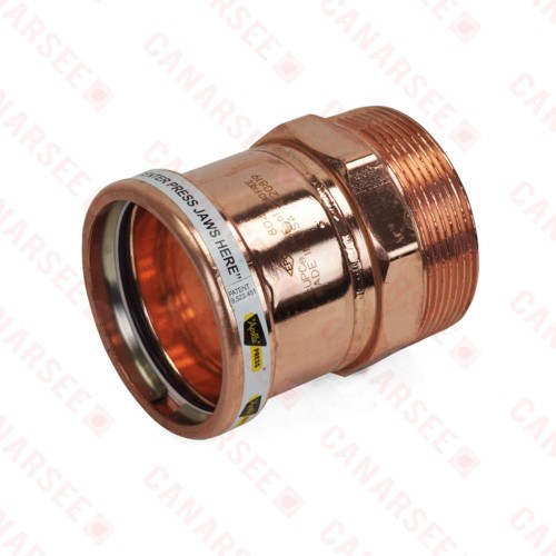 3" Press x Male Threaded Copper Adapter, Made in the USA
