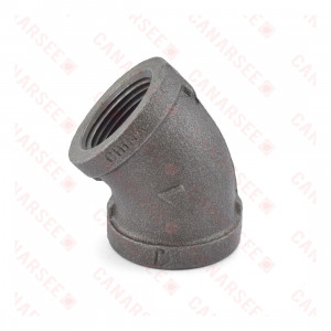 1" Black 45° Elbow (Imported)