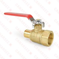 1” PEX x NPT Threaded Brass Ball Valve, Full Port
