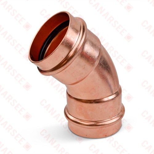 2" Press Copper 45° Elbow, Imported