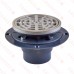 Round PVC Shower Tile/Pan Drain w/ Polished St. Steel Strainer, 2" Hub x 3" Inside Fit (less test plug)