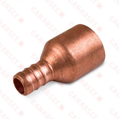 1/2" PEX x 3/4" Copper Pipe Adapter (Lead-Free Copper)