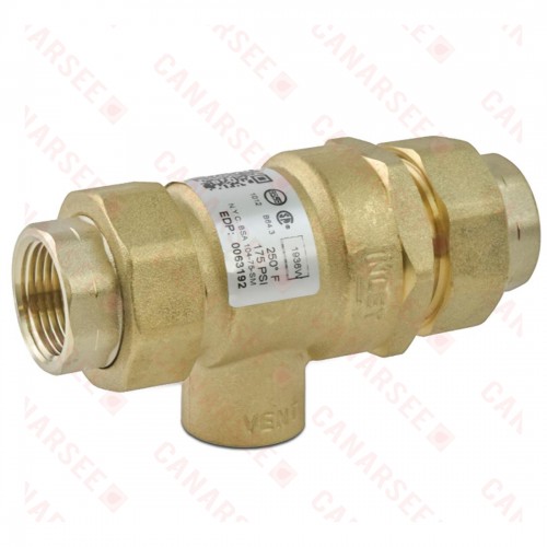 BBFP, 3/4" Dual Check Backflow Preventer Valve w/ Atmospheric Vent, FNPT Union x FNPT Union