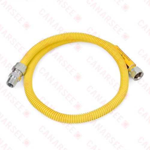 48" SafetyShield Stainless Steel Gas Appliance Connector, 1/2" MIP (3/8" FIP) x 1/2" FIP, 1/2" ID