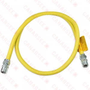 72" SafetyShield Stainless Steel Gas Appliance Connector, 3/4" MIP (1/2" FIP) x 3/4" MIP (1/2" FIP), 1/2" ID