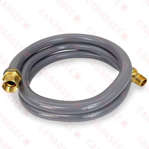 72" PVC-Coated, Propane Tank Gas Connector, 1/2" MIP x 1/2" FIP, 1/2" ID 72" PVC-Coated, Propane Tank Gas Connector, 1/2" MIP x 1/2" FIP, 1/2" ID