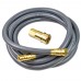12ft Quick-Disconnect, PVC-Coated, Portable Gas Appliance/BBQ Connector, 1/2" FIP x 1/2" FIP, 1/2" ID