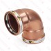 4" Press Close Turn Copper 90° Elbow, Made in the USA