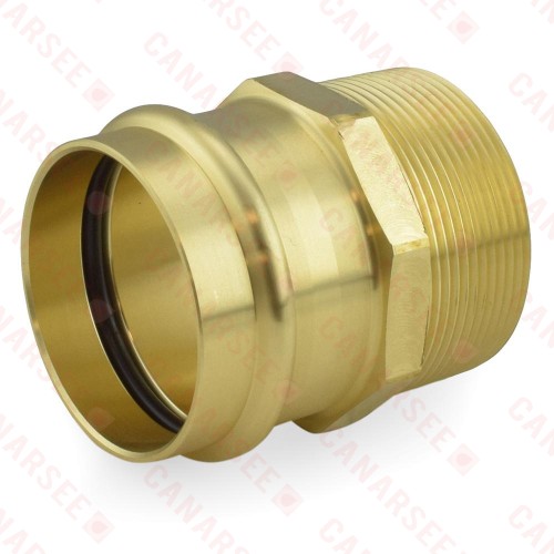 2" Press x Male Threaded Adapter, Lead-Free Brass
