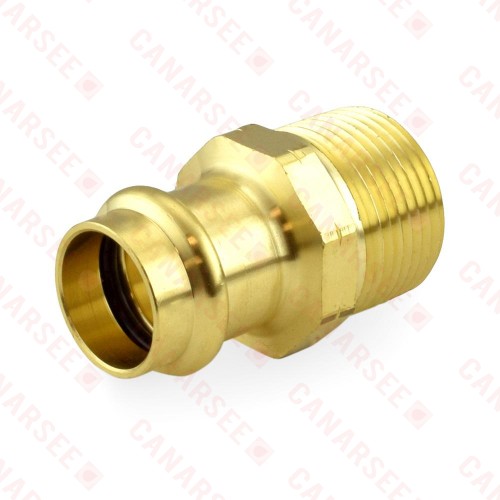 3/4" Press x 1" Male Threaded Adapter, Lead-Free Brass