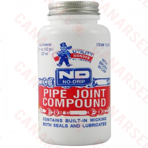 No-Drip Pipe Joint Compound w/ Brush Cap, 8 oz (1/2 pint)