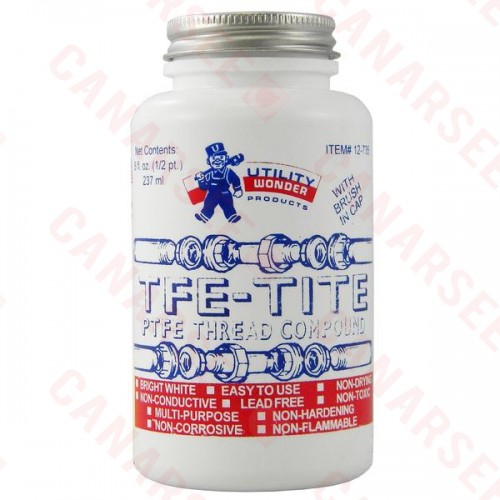 TFE-Tite PTFE Pipe Joint Compound (Teflon Paste) w/ Brush Cap, 8 oz (1/2 pint)