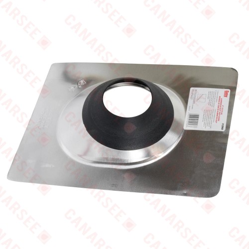 4" Pipe, No-Calk Pitched Roof Flashing, Aluminum, 12" x 15" base