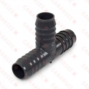 1" Barbed Insert PVC Tee, Sch 40, Gray