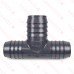 1-1/2" x 1-1/4" x 1-1/4" Barbed Insert PVC Reducing Tee, Sch 40, Gray