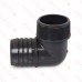 2" Barbed Insert x 2" Male NPT 90° PVC Elbow, Sch 40, Gray