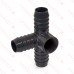 1" Barbed Insert x 3/4" Female NPT Side Outlet PVC Tee, Sch 40, Gray