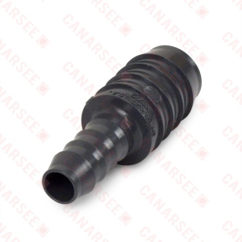 1" x 1/2" Barbed Insert PVC Reducing Coupling, Sch 40, Gray