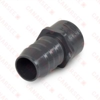 1" Barbed Insert x 3/4" Female NPT Threaded PVC Reducing Adapter, Sch 40, Gray
