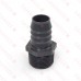 1" Barbed Insert x 1" Male NPT Threaded PVC Adapter, Sch 40, Gray