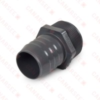 1-1/2" Barbed Insert x 1-1/2" Male NPT Threaded PVC Adapter, Sch 40, Gray