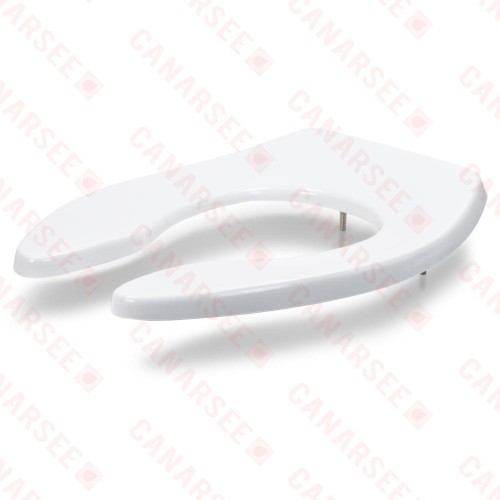 Bemis 1655SSCT White Comm. Plastic Elongated Toilet Seat w/ Self-Sustaining Check Hinges, Extra Heavy-Duty