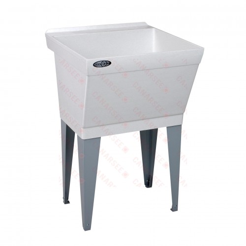 23" x 23.5" x 14.38" Utilatub Laundry Sink/Tub w/ Scrub Board, Single Compartment, Floor Standing, DuraStone