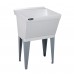 23" x 23.5" x 14.38" Utilatub Laundry Sink/Tub w/ Scrub Board, Single Compartment, Floor Standing, DuraStone