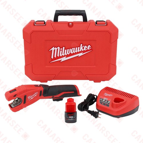 M12 Copper Pipe Cutter Kit w/ Battery, Charger & Case - 3/8"-1" capacity (1/2" - 1-1/8" OD)