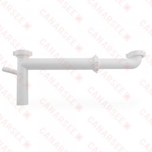 1-1/2" End Outlet Waste Kit w/ Dishwasher Tailpiece, Adjustable (12"-16"), White Plastic